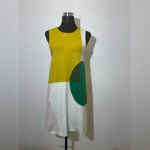MOTH Anthropologie Colorblock Sleeveless Knit Dress Size Medium with Pockets